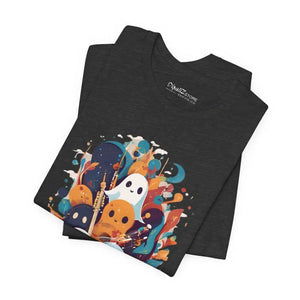 T-shirt - Groovy Ghosts Playing Music Halloween Tee - Dipaliz