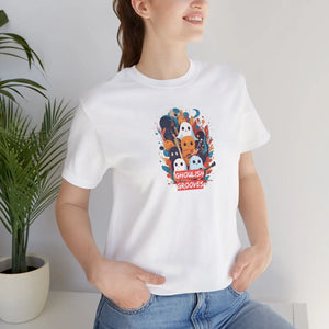 Soft Cotton Ghosts Playing Music Tee Halloween Dipaliz - T-shirts