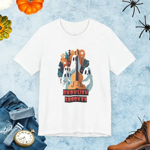 Ghoulish Grooves Ghosts Unisex Jersey Short Sleeve Tee - Dipaliz - White / l - T-shirts