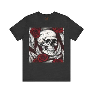 Skull with Roses Tee - Unisex Short Sleeve Halloween Style - Dipaliz - T-shirts