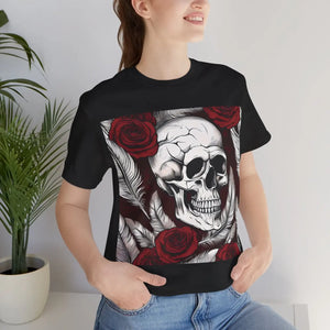 Soft Skull with Roses Tee Jersey Short Sleeve Dipaliz - T-shirts