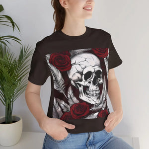 Soft Skull with Roses Tee Jersey Short Sleeve Dipaliz - T-shirts