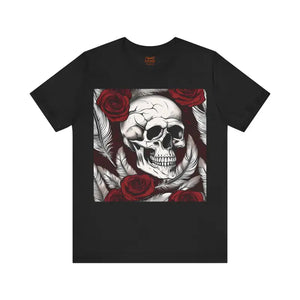 Skull with Roses Tee - Unisex Short Sleeve Halloween Style - Dipaliz - T-shirts