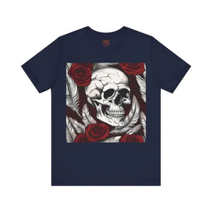 Skull with Roses Tee - Unisex Short Sleeve Halloween Style - Dipaliz - T-shirts