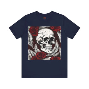 Soft Skull with Roses Tee Jersey Short Sleeve Dipaliz - T-shirts