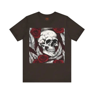 Skull with Roses Tee - Unisex Short Sleeve Halloween Style - Dipaliz - T-shirts
