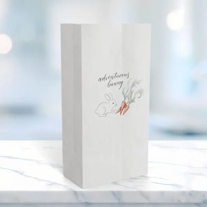 Paper Gift Bag - Adventurous Bunny Carrot Illustration - Dipaliz - 6.25’’ x 12.5’’ / White / Gifts Online