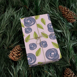 Gift Wrap Papers Blue Roses Design Premium Quality - Dipaliz - Wrapping Paper