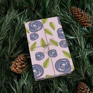 Gift Wrap Papers Blue Roses Design Premium Quality - Dipaliz - Wrapping Paper