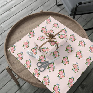 Floral Pink Flowers Gift Wrap - Satin Matte Finish - Dipaliz - Wrapping Paper
