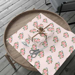 Floral Pink Flowers Gift Wrap - Satin Matte Finish - Dipaliz - Wrapping Paper