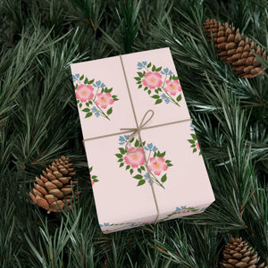Floral Pink Flowers Gift Wrap - Satin Matte Finish - Dipaliz - Wrapping Paper