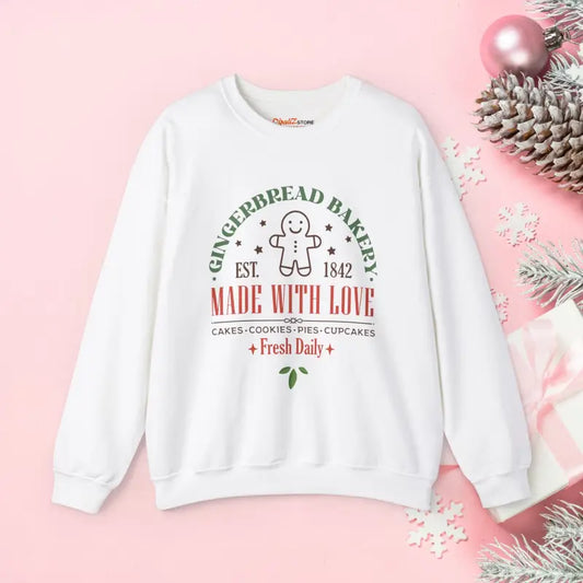 Snuggle Up in Style: Cozy Gingerbread Bakery Sweatshirt - s / White