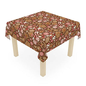 Wrinkle Resistant Tablecloth Rich Browns Gingerbread Dipaliz Style - one Size / White - Tablecloths