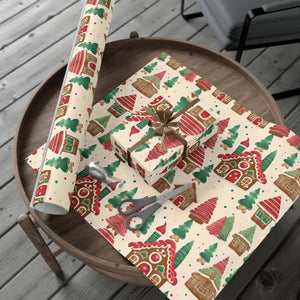 Gingerbread House Gift Wrap Papers - Festive Holiday Design - Dipaliz - 30’’ x 72’’ / Matte - Wrapping Paper
