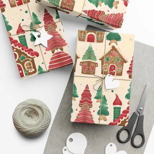 Gingerbread House Gift Wrap Papers - Festive Holiday Design - Dipaliz - Wrapping Paper