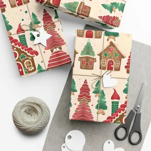 Gingerbread House Gift Wrap Papers - Festive Holiday Design - Dipaliz - Wrapping Paper