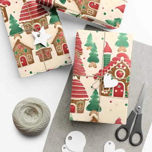 Gingerbread House Gift Wrap Papers - Festive Holiday Design - Dipaliz - Wrapping Paper