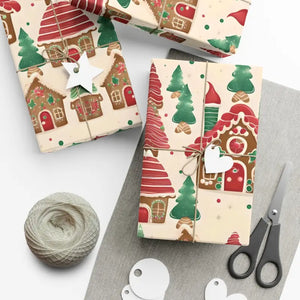 Gingerbread House Gift Wrap Papers - Festive Holiday Design - Dipaliz - Wrapping Paper