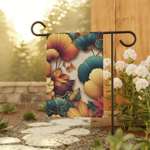 Ginkgo Leaves Banner Poly Poplin-canvas Autumn Decor - Dipaliz - 12’’ × 18’’ - Flags & Windsocks