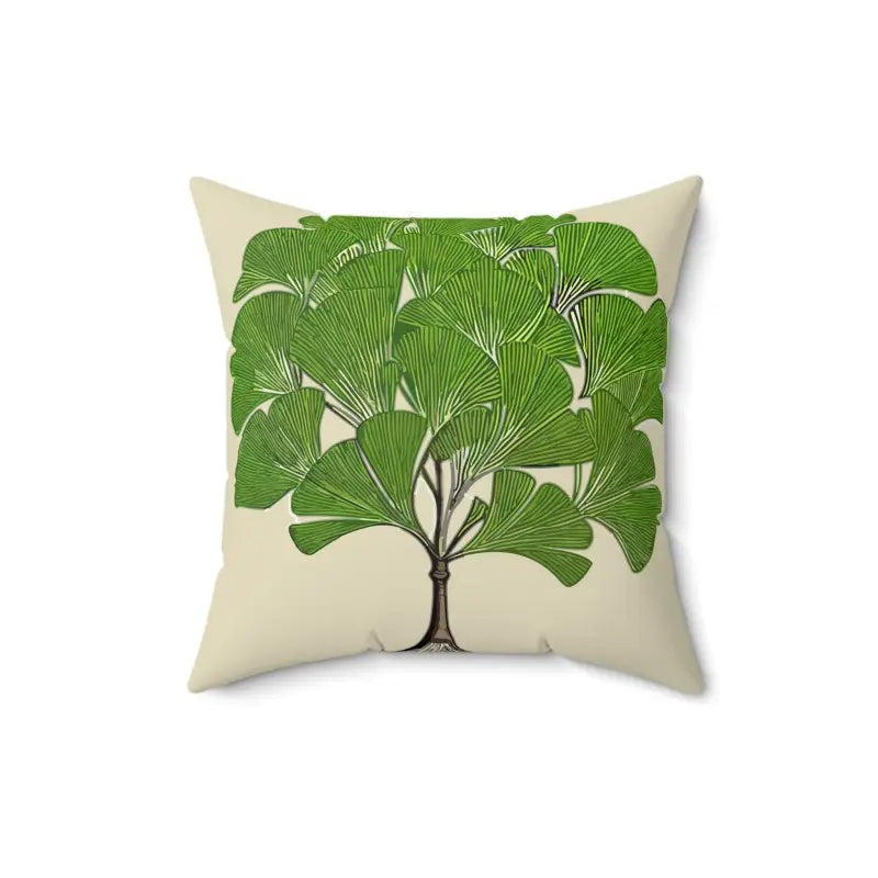 Ginkgo Tree Elegance: Spun Polyester Square Pillow Showstopper - 16’’ × Home Decor