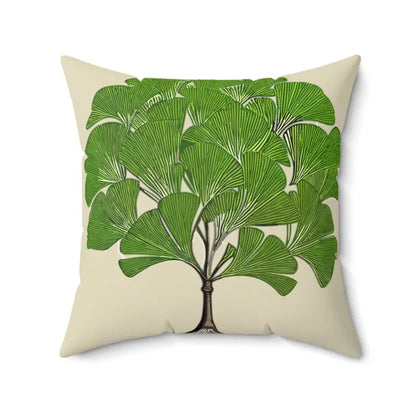 Ginkgo Tree Elegance: Spun Polyester Square Pillow Showstopper - 20’’ × Home Decor