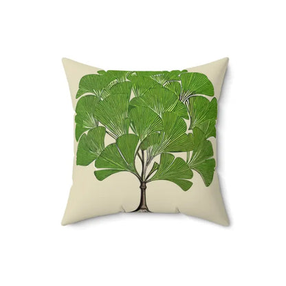 Ginkgo Tree Elegance: Spun Polyester Square Pillow Showstopper - Home Decor