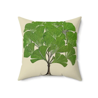 Ginkgo Tree Elegance: Spun Polyester Square Pillow Showstopper - Home Decor