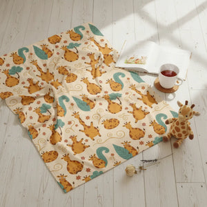 DipaliZ giraffe friends velveteen plush blanket with paired giraffes