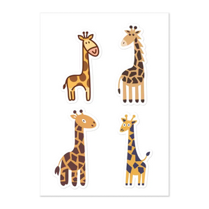 Stickers - Giraffe Sheet Bold Vibrant Animal Decals Dipaliz