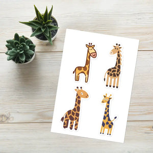 Stickers - Giraffe Sheet Bold Vibrant Animal Decals Dipaliz