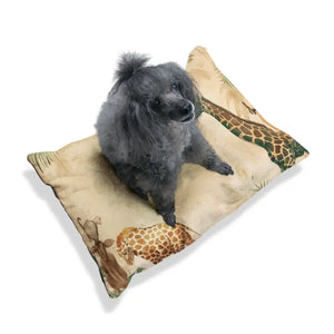 Cotton Pet Bed - Giraffe Jungle Animals Comfort - Dipaliz - 28’’ × 18’’ - Beds
