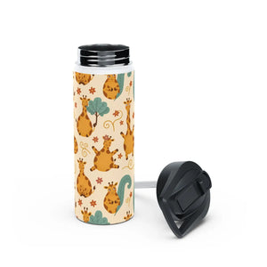 Giraffe Pattern Stainless Steel Water Bottle, Cute Safari Kids - Bottles