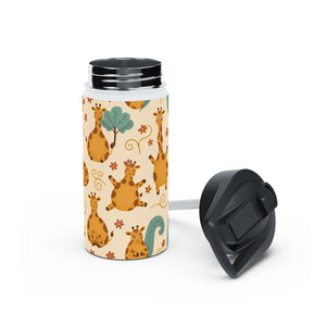 Giraffe Pattern Stainless Steel Water Bottle, Cute Safari Kids - Bottles