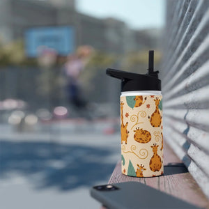 Giraffe Pattern Stainless Steel Water Bottle, Cute Safari Kids - Bottles