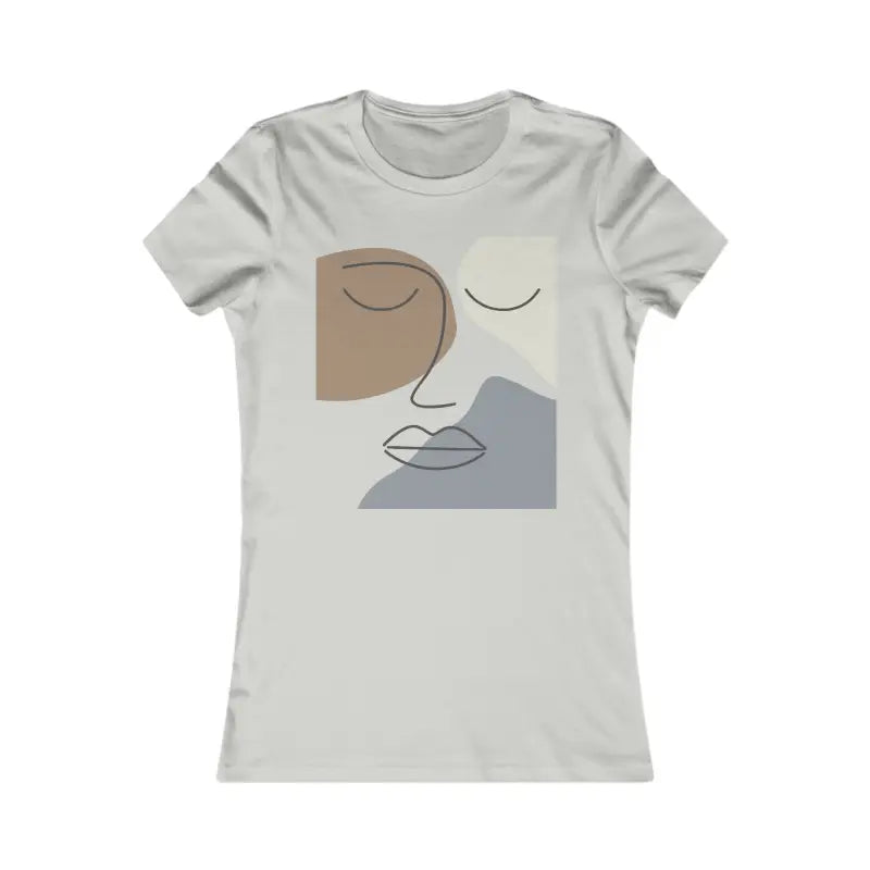 Chic Abstract Face Tee: your New Favorite Go-to! - m / Silver T-shirt