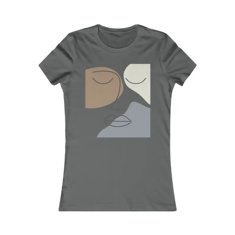 Chic Abstract Face Tee: your New Favorite Go-to! - s / Asphalt T-shirt