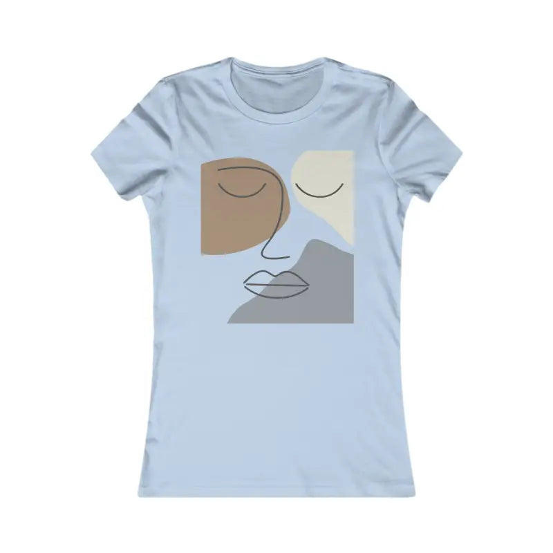 Chic Abstract Face Tee: your New Favorite Go-to! - s / Baby Blue T-shirt