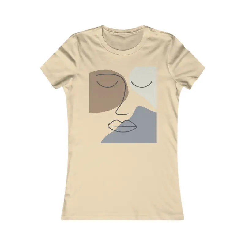 Chic Abstract Face Tee: your New Favorite Go-to! - s / Soft Cream T-shirt