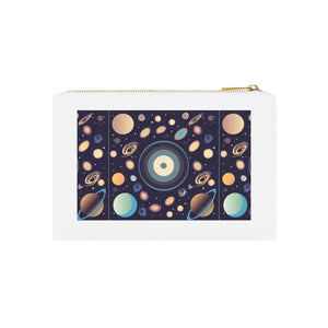 Cosmetic Bag Gold Color Zipper Cotton Canvas Organizer - Dipaliz - White / one Size - & Toiletry Bags