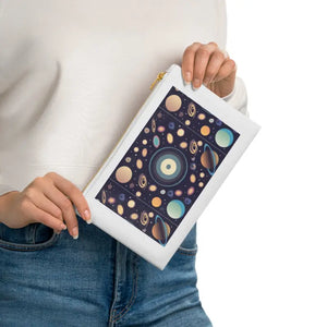 Cosmetic Bag Gold Color Zipper Cotton Canvas Organizer - Dipaliz - White / one Size - & Toiletry Bags