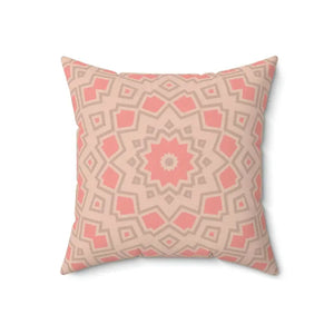 Peach Radial Abstract Polyester Square Pillow - Dipaliz - Throw Pillows