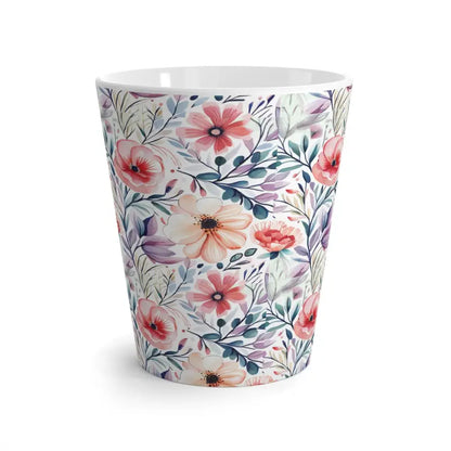 Glam Up Mornings with a Flowers Pattern Latte Mug - 12oz