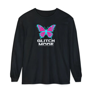 Glitch Mode Butterfly Long Sleeve Tee - T-shirts