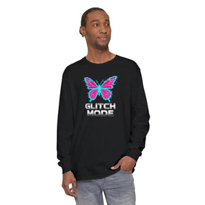 Glitch Mode Butterfly Long Sleeve Tee - T-shirts