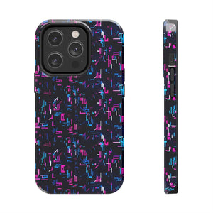 Glitch Pattern Tough Phone Case - Neon Cyberpunk - Dipaliz - Iphone 14 Pro