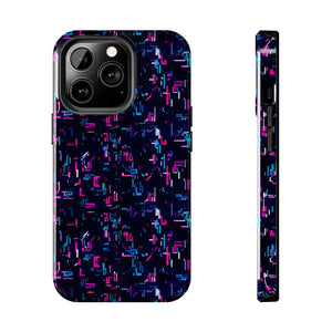 Glitch Pattern Tough Phone Case - Neon Cyberpunk - Dipaliz - Iphone 13 Pro