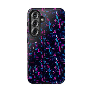 Glitch Pattern Tough Phone Case - Neon Cyberpunk - Dipaliz - Samsung Galaxy S25