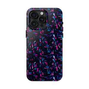 Glitch Pattern Tough Phone Case - Neon Cyberpunk - Dipaliz - Iphone 15 Pro Max