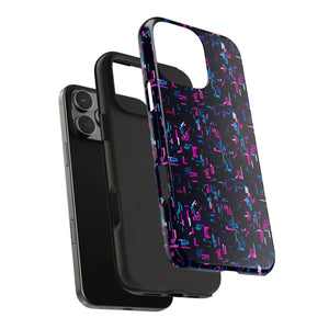 Glitch Pattern Tough Phone Case - Neon Cyberpunk - Dipaliz